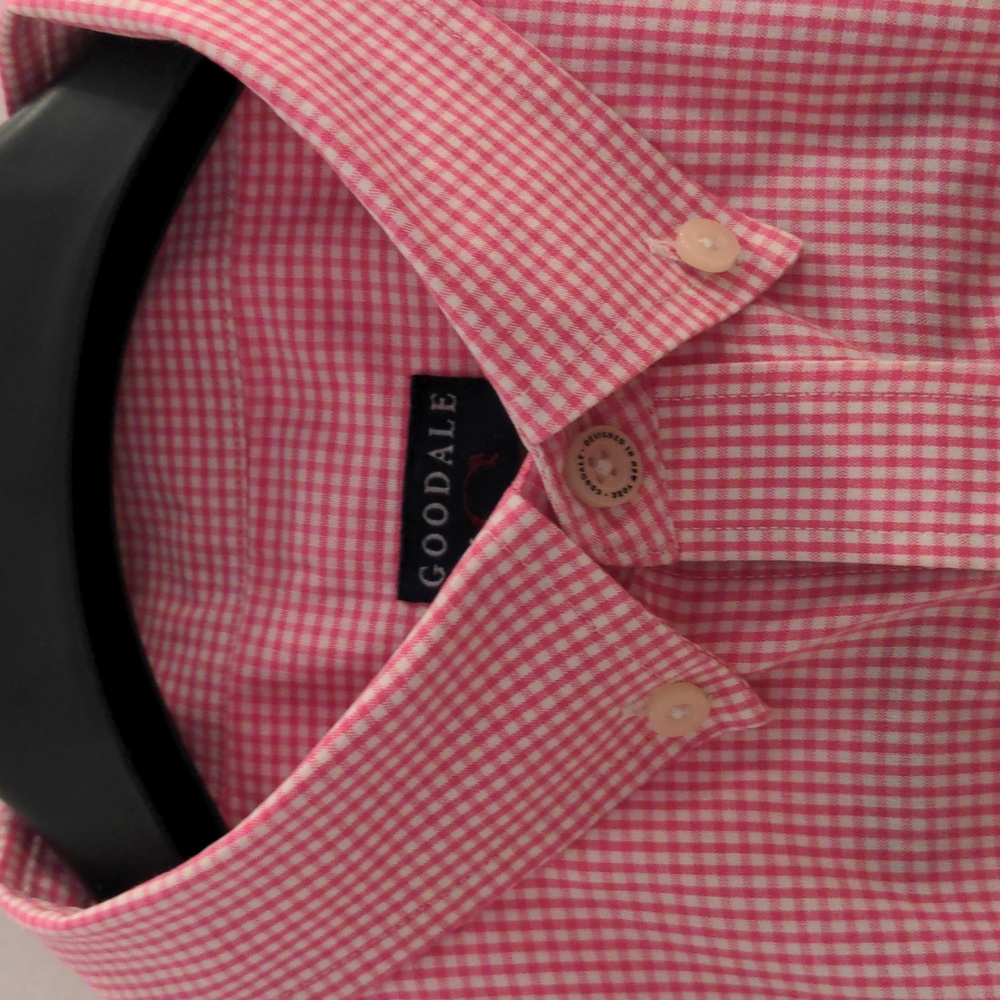 New  Men's Goodale Button Down Shirt, Long Sleeve, Pink Red, Preppy, Classic
